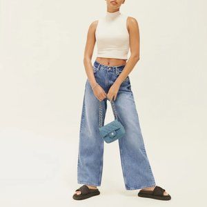 Reformation Wilder High-Rise Wide-Leg Cropped Jeans